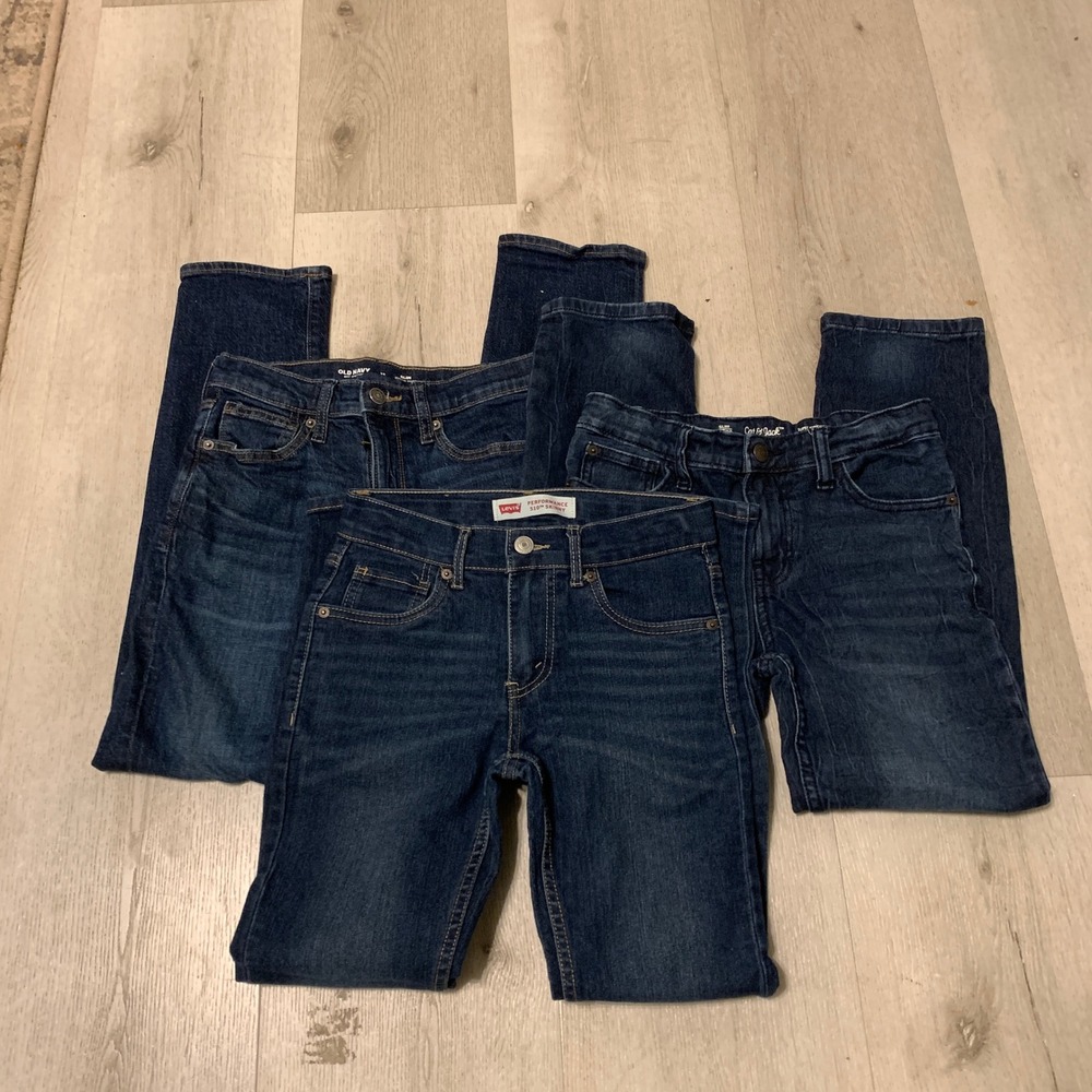 Boy Jeans Set of 3 Dark Blue Denim Cat & Jack Old Navy Levi's